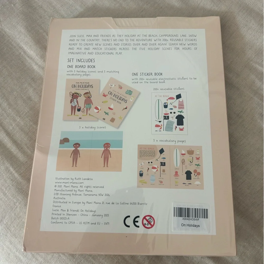 NWT Mani Madia Reusable Sticker Book Set Suzie Max & Friends 200+ Stickers